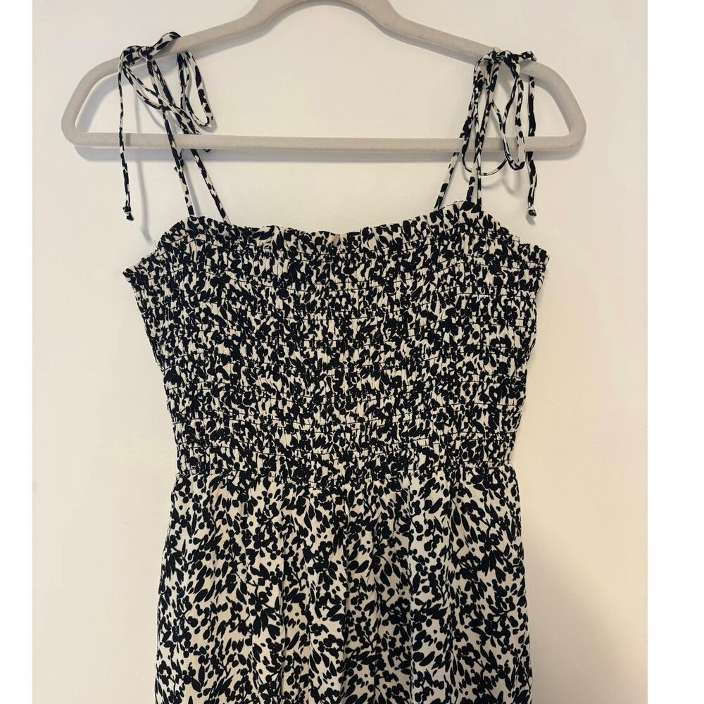NWT Madewell Tie Shoulder Midi Dress in Floral Black Size 0 - Picture 5 of 9